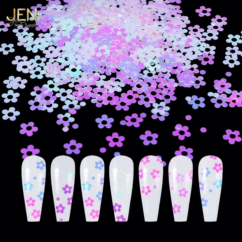 Sequin nhũ kim tuyến hoa và bướm-phụ kiện nail móng