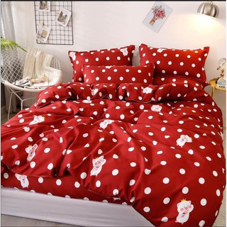 Set chăn ga cotton poly 4 món lợn đỏ