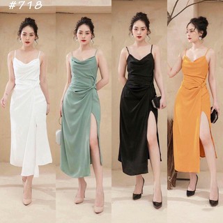 Đầm dự tiệc ôm body 2 dây xoắn eo sang trọng