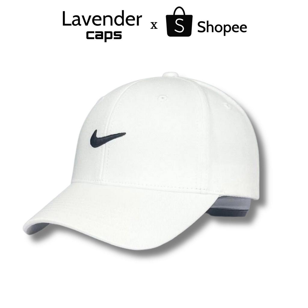 Nón kết Mũ lưỡi trai Nike trắng logo thêu đen dành cho nam nữ Free size