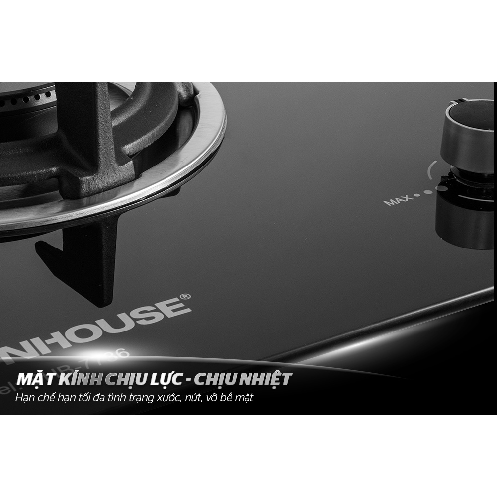 Bếp gas âm kính Sunhouse SHB7736 bảo hành tại nhà trên toàn quốc