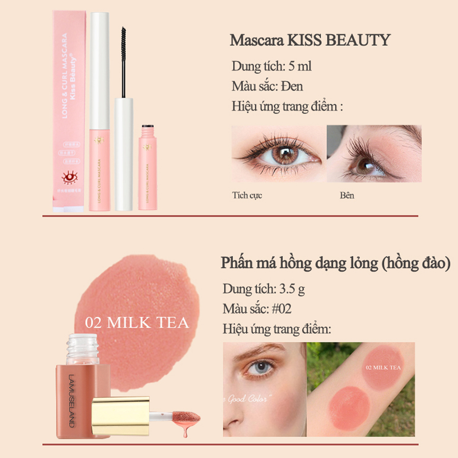 Bộ trang điểm 9 món đầy đủ set trang điểm đầy đủ cơ bản Makeup đầy đủ KISS BEAUTY [Chính Hãng]-KB-9JT-B01