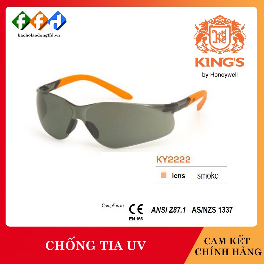 Kính bảo hộ Kings KY2222 chống bụi, tia UV, chống trầy xước đọng sương Mắt kính bảo vệ mắt đi xe máy, lao động