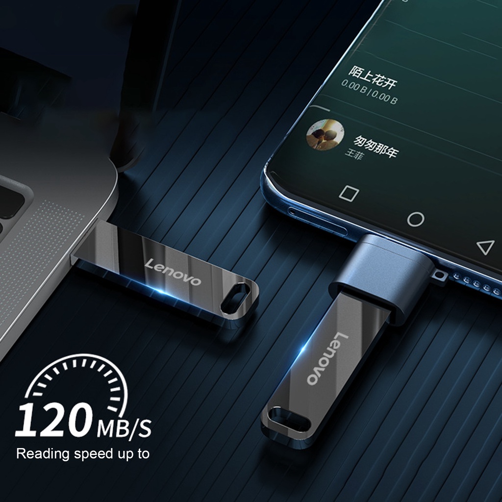 USB LENOVO 512GB/1TB/2TB bằng kim loại chống nước tùy chọn cho máy tính
