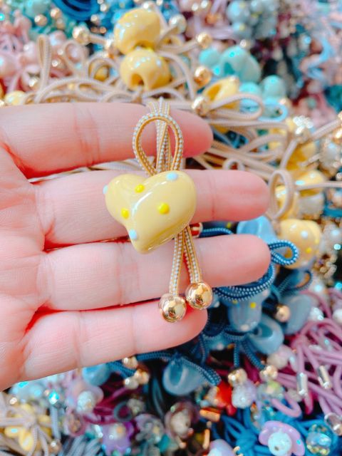 cột tóc ngôi sao+ micky+ trái tim tổng 3 cái buộc tóc siêu êm