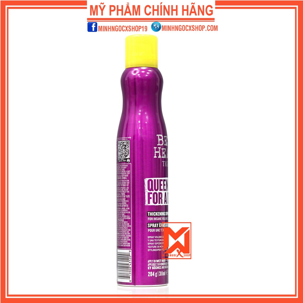 Xịt tạo phồng và làm dầy tóc TIGI QUEEN FOR A DAY 311ml chính hãng