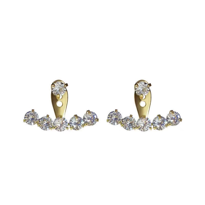 iF YOU Khuyên Tai Vàng Đính Kim Cương Nhân Tạo Thanh Lịch Cho Nữ