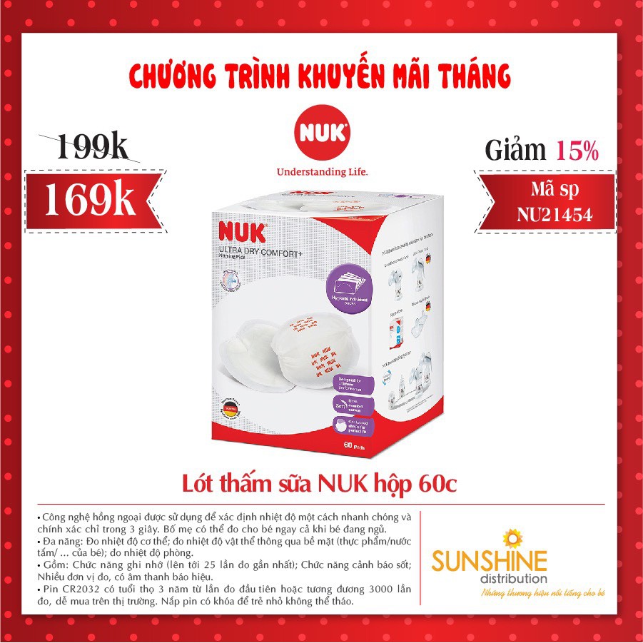 [Có bán lẻ] Miếng lót thấm sữa NUK dùng 1 lần NU21454