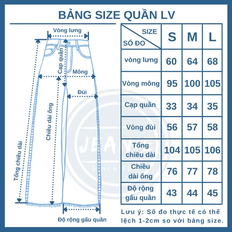 Quần LV ống suông hoạ tiết dập nổi cá tính JEANIE