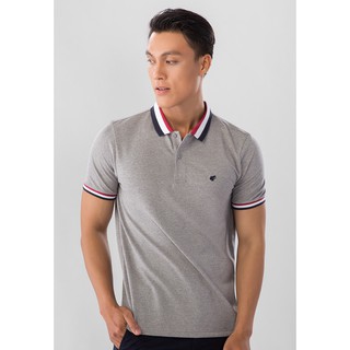Áo Thun Nam Ngắn Tay Có Cổ Màu Xám Giordano Polo Phối Viền Cổ Và Tay Có Logo Con Cóc Màu Đen 0101870014