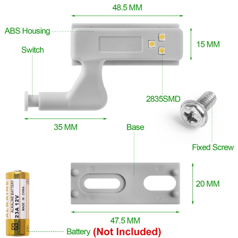 1 đèn LED cảm biến gắn bản lề cửa tủ tiện dụng