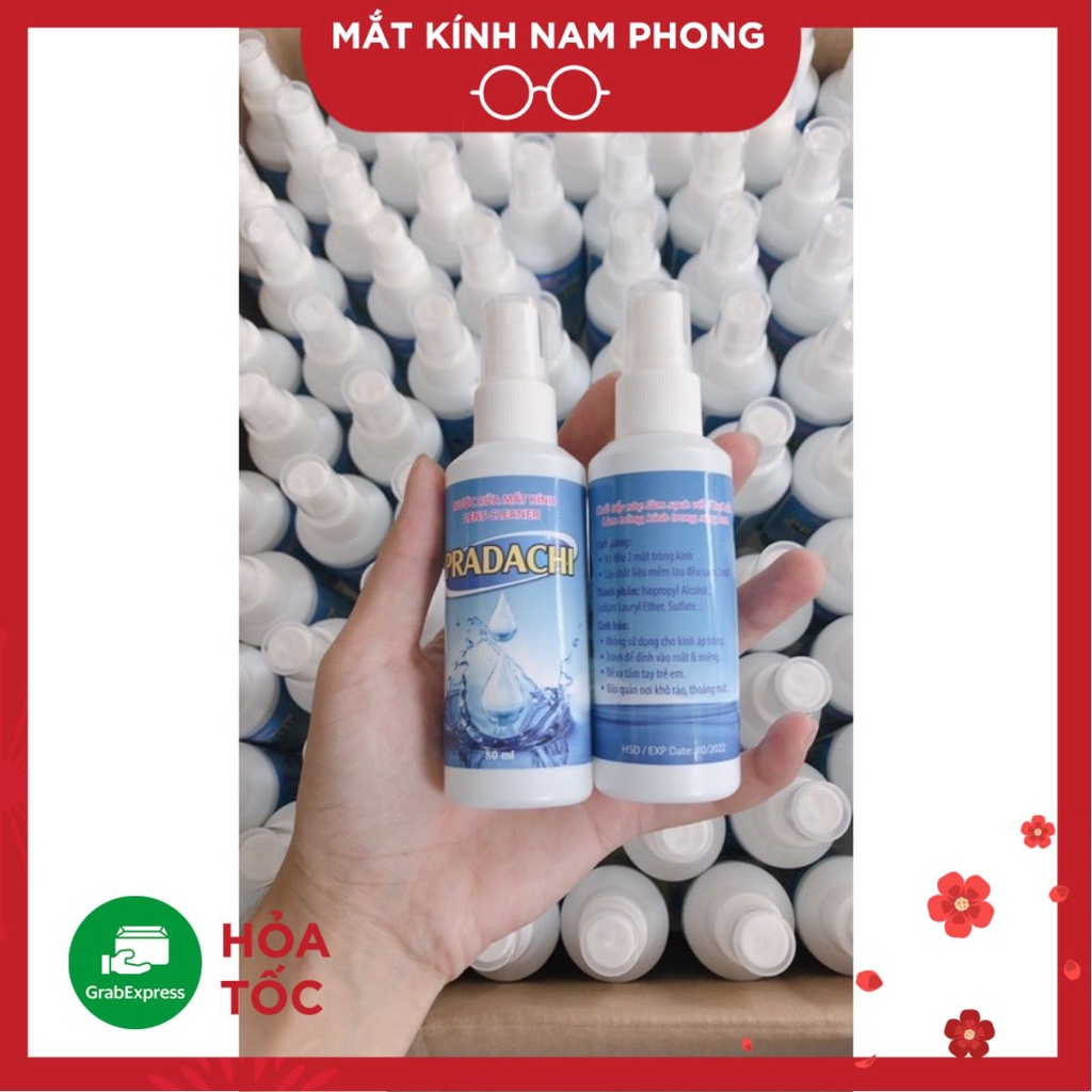 Nước xịt rửa mắt kính chuyên dụng hoặc lau màn hình máy tính điện thoại