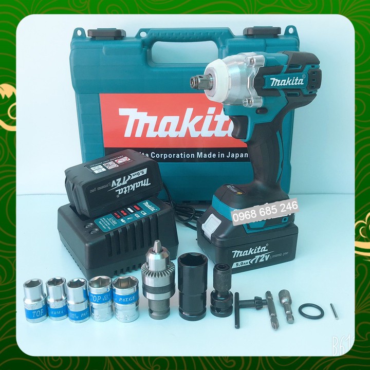 Máy siết bulong 2 TRONG 1 makita 72V TẶNG 6 đầu khẩu VÀ BỘ PHỤ KIỆN