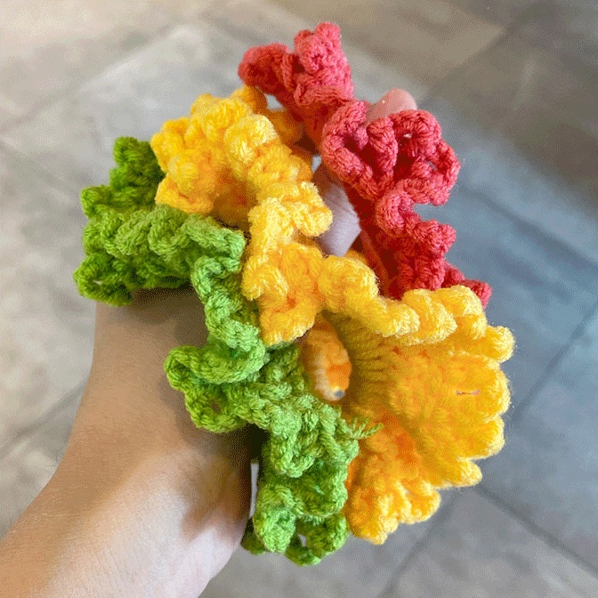 [Hàng mới về] Scrunchies Tròn Phong cách Hàn Quốc - Đồ cột tóc Móc dây Thủ công xinh xắn