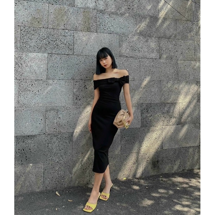 Đầm body trễ vai nơ -TK778