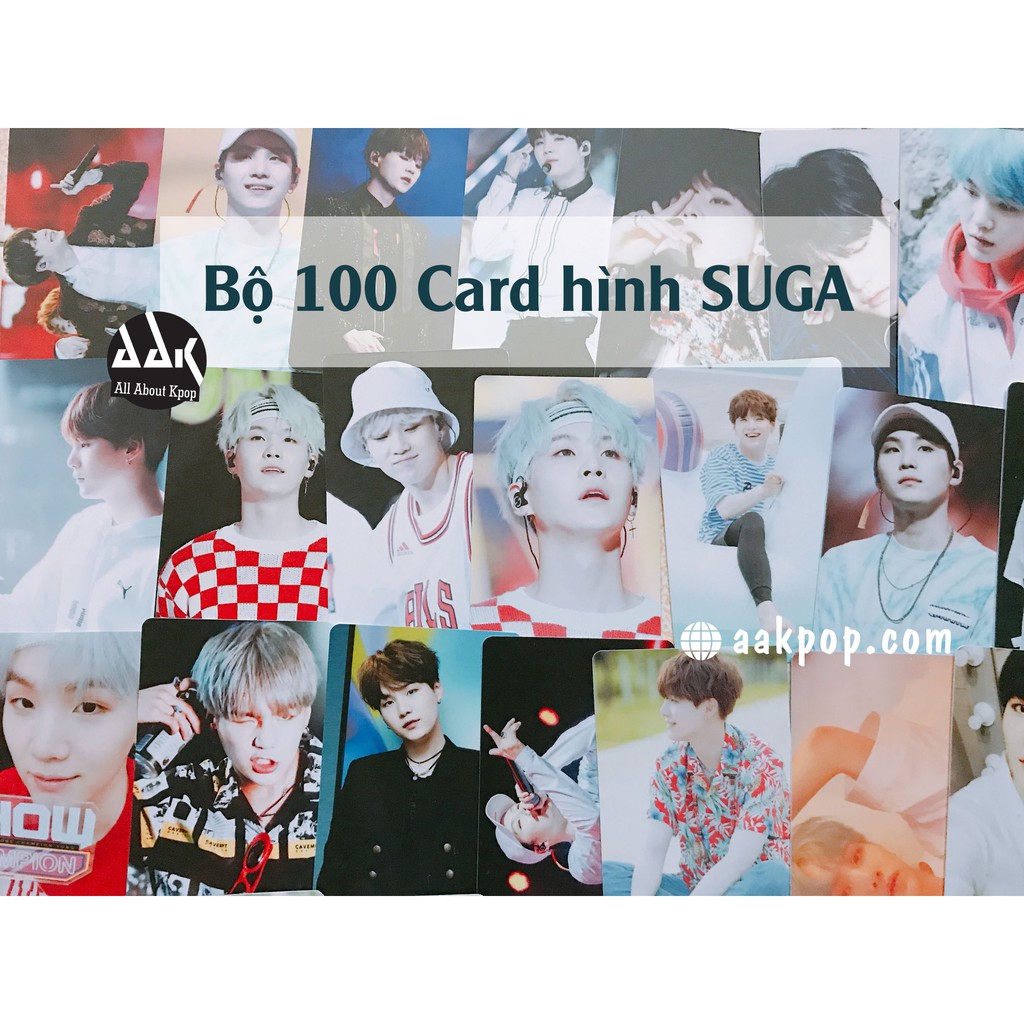 [SUGA] Bộ 100 card hình SUGA (Tặng kèm sổ card)