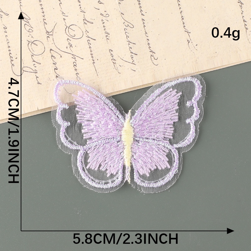Nhãn Dán Trang Trí Quần Áo / Túi Xách / Mũ / Đồ Dùng Thêu Hình Cánh Bướm Bằng Ren Độc Đáo DIY