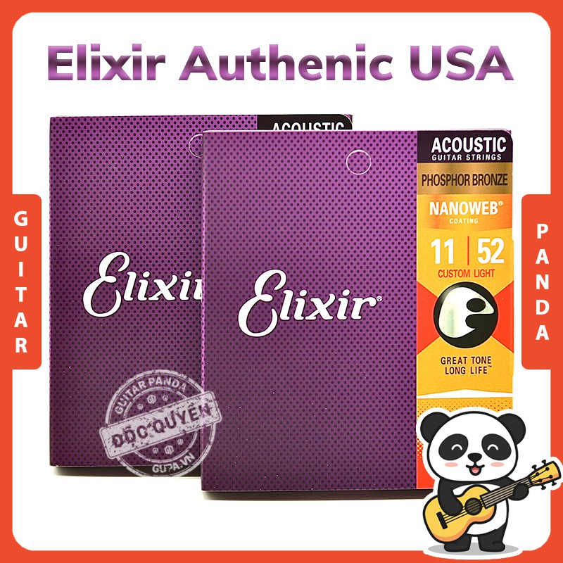 [Chính Hãng USA] Dây Đàn Guitar Acoustic Elixir 16027 11027 [Size 11] - Dòng dây Cao cấp nhất cho Guitar Acoustic