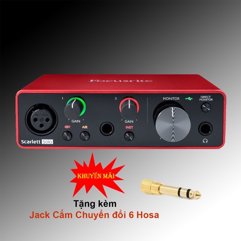 Focusrite Scarlett Solo Gen 3 ⚡FREESHIP⚡ Sound Card Âm Thanh - Focus USB Audio SoundCard (3rd - Gen3)