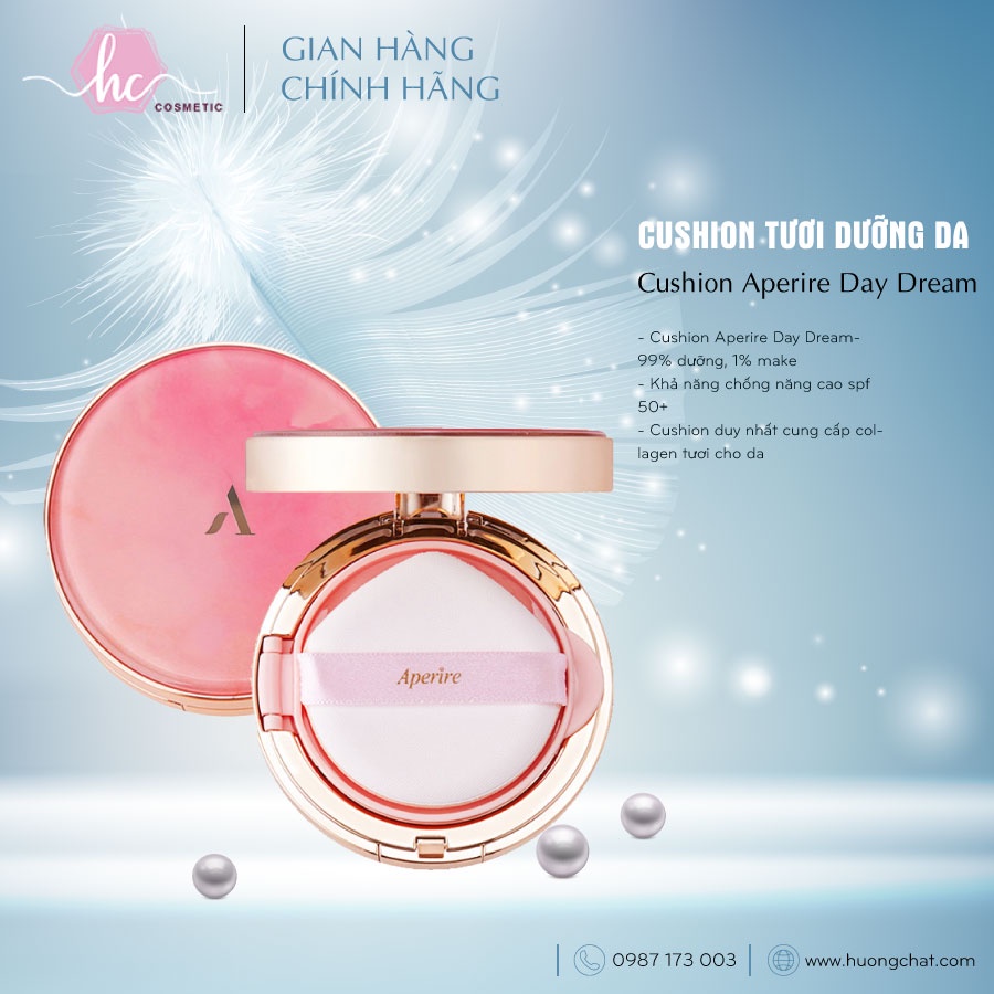 Cushion tươi dưỡng da có màu-Cushion Aperire Day Dream- 99% dưỡng, 1% make