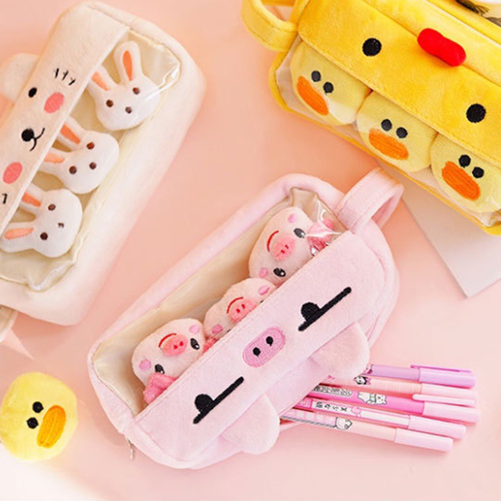 Túi Đựng Bút Bằng Vải Bông Cỡ Lớn Nhiều Màu Dễ Thương Sáng Tạo