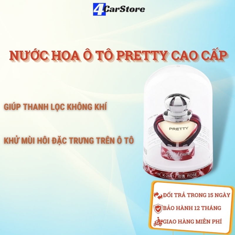 Nước hoa ô tô Pretty cài cửa gió điều hòa | Hương thơm dịu, giúp lọc không khi, khử mùi, thiết kế sang trọng đẹp mắt