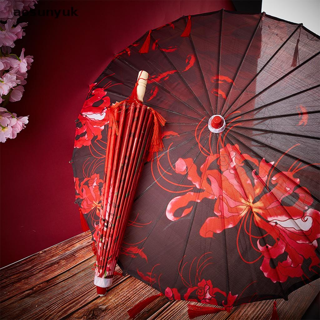 【yuk】 Other shore flower silk cloth lace umbrella photography props tassel umbrella .