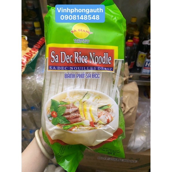 Bánh phở khô Sa Giang 400g, phở khô Sa Đéc chính gốc, ngon tiên thương hiệu phở Sa Giang