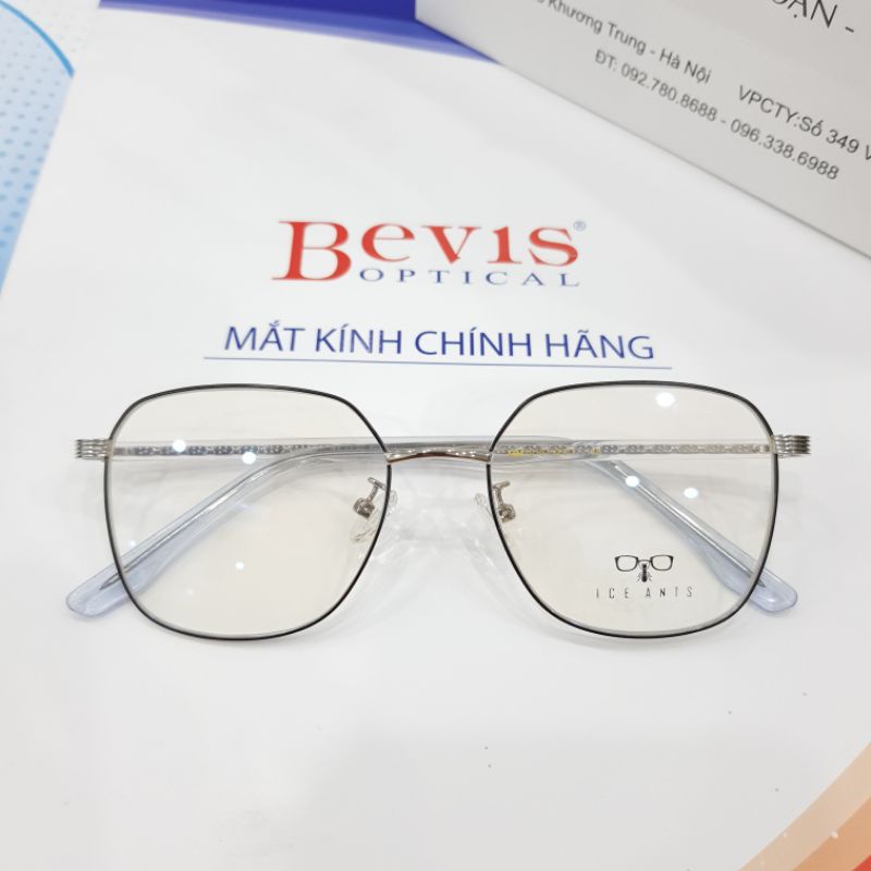 Gọng kính kim loại dáng vuông đa giác thép không gỉ + Lắp tròng kính cận theo yêu cầu