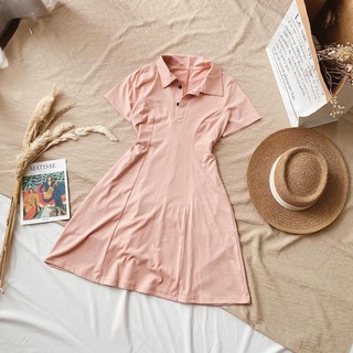 Đầm polo phối nút