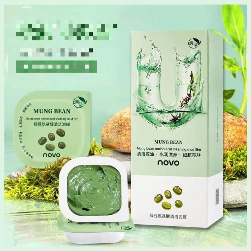 Mặt nạ NOVO ĐẬU XANH MUNG BEAN mask kiềm dầu hỗ trợ da mụn