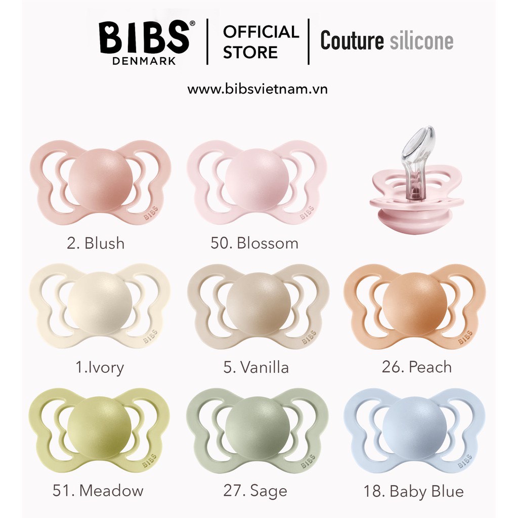 Ti Giả BIBS / Ti Ngậm BIBS Couture Đan Mạch Chính Hãng Cho Bé [Tặng Kèm Hộp Đựng]