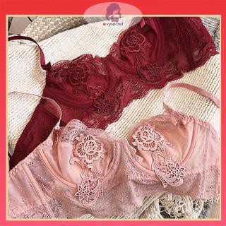 BỘ ÁO LÓT REN CAO CẤP 🔥KÈM QUÀ TẶNG 🔥 Bộ lót charm hoa hồng có gọng không mút đệm,ôm ngực nâng ngực cực đỉnh. | BigBuy360 - bigbuy360.vn