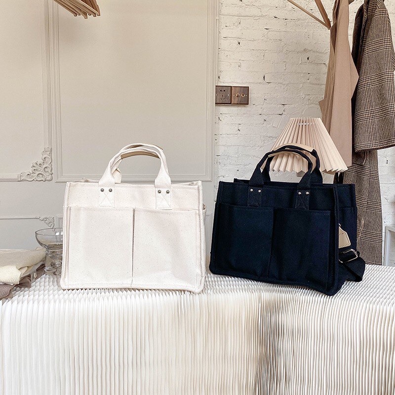 Túi xách bỉm sữa Umoo đa năng phong cách Hàn Quốc cho mẹ, túi xách Canvas chống nước cực kỳ tiện dụng