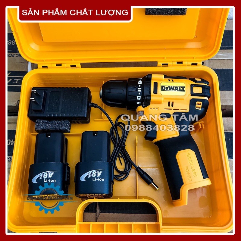 Máy Khoan Bắt Vít Pin Dewalt 18V/4 Cell Không Chổi Than Cao Cấp