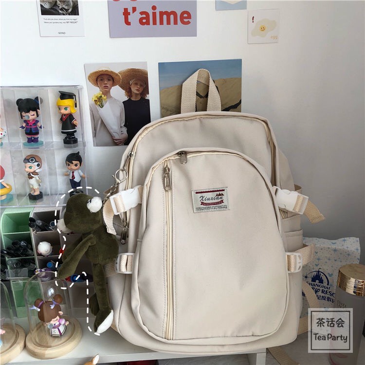 Balo Nữ Đi Học Chống Thấm Nước Giá Rẻ, Ba Lô Kèm Móc Khoá Cute