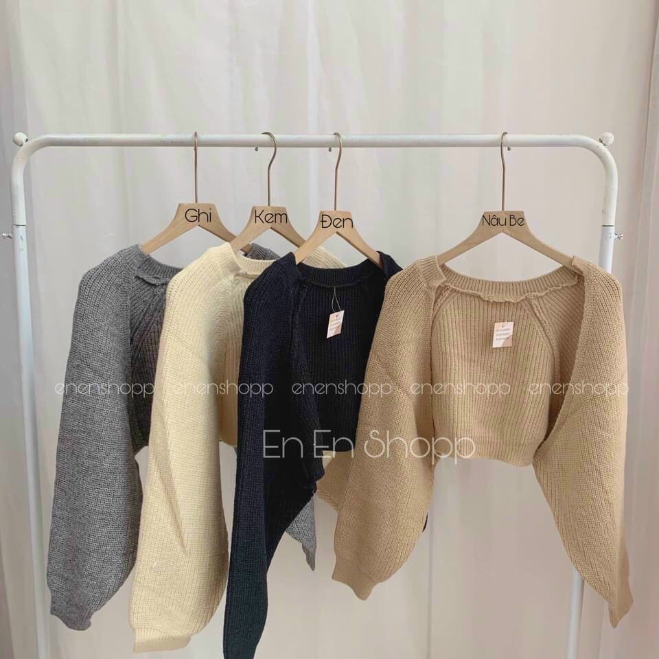 Áo khoác len nữ croptop tay cánh dơi dày dặn, áo cardigan phong cách ulzzang Fmstyle Saigon 21KLU10EP1601