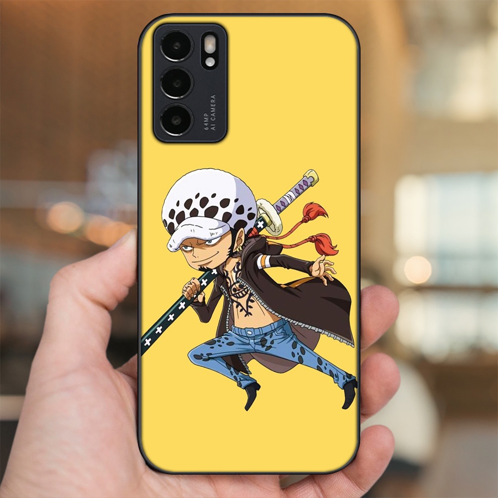 Ốp lưng Oppo Reno 6 5G viền đen in hình Law One Piece