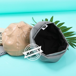 MŨ BERET DA 8 MÚI NÓN NỒI GÂN DA