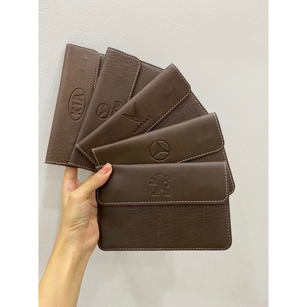 Ví da đựng giấy tờ ô tô, dập logo theo hãng xe cao cấp