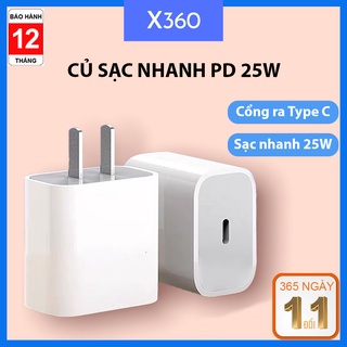 Củ sạc nhanh 25W cao cấp cổng USB type C, sạc nhanh điện thoại