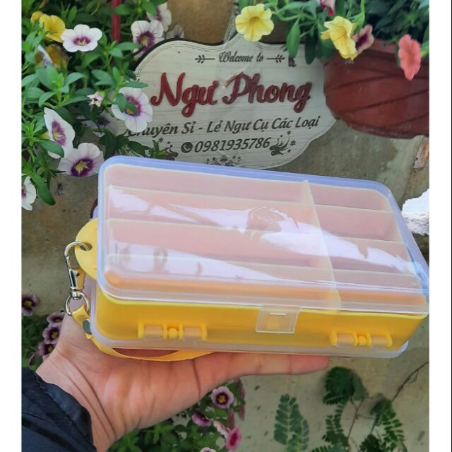 Hộp đựng phụ kiện câu cá, hộp đựng màu vàng