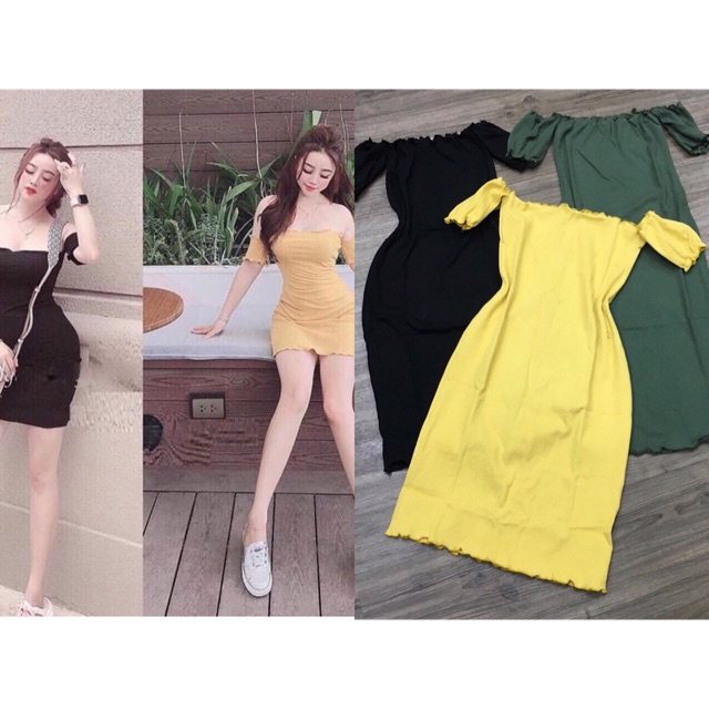 Đầm body trễ vai