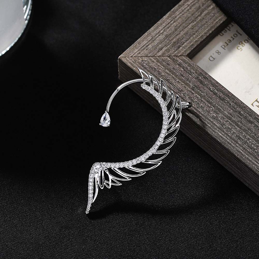 Bông tai hình đôi cánh đính đá sang trọng phong cách Hàn Quốc cho nữ
