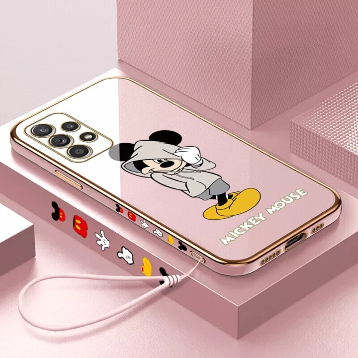 Ốp Điện Thoại Mềm Hình Chuột Mickey Mạ Chrome Cho Samsung A32 4G A52 4G A72 4G A21S A20S A02S