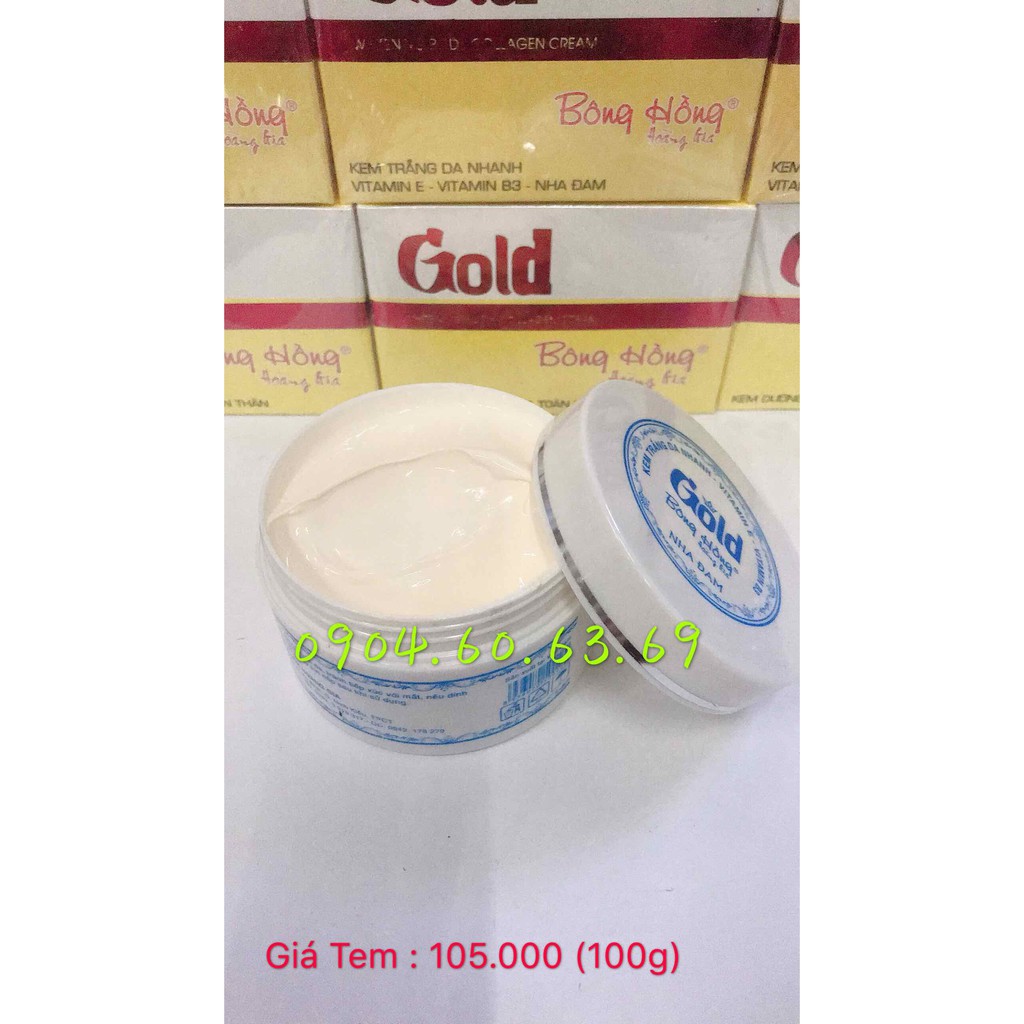 Kem Dưỡng Trắng Da Toàn Thân Nha Đam 100g GOLD BÔNG HỒNG HOÀNG GIA