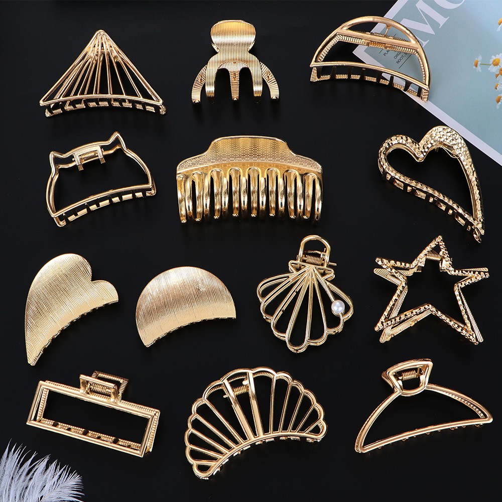 Kẹp Tóc Kim Loại Kiểu Dáng Đơn Giản Thiết Kế Thời Trang Cho Nữ