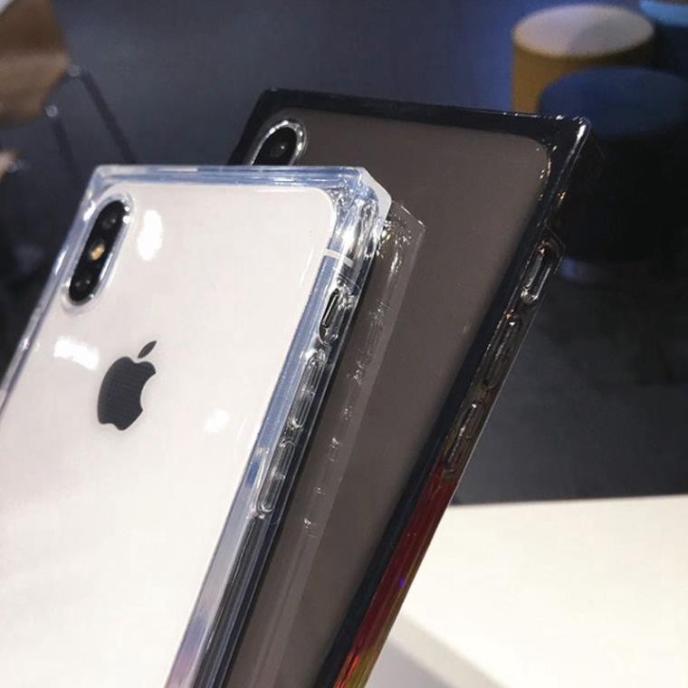 Ốp điện thoại vuông màu trong suốt đơn giản cho iPhone 6 6S 7 8 Plus X XS MAX XR 11 PRO MAX TPHCM