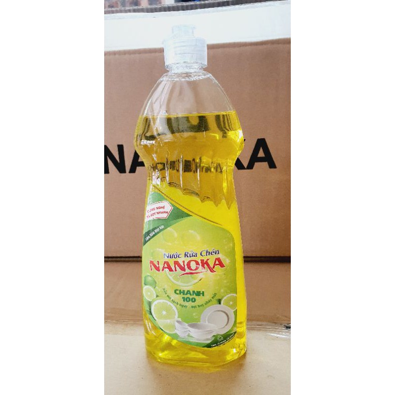 Nước rửa chén bát Nanoka công nghệ nhật bản sạch kin kít không ăn da tay 800ml