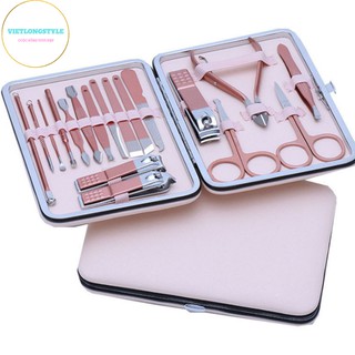 Bộ Bấm Cắt Móng Tay 18 Món – Dụng Cụ Làm Nail: Cây Nặn Mụn – Lấy Khóe - Kìm -  Dũa - Nhíp